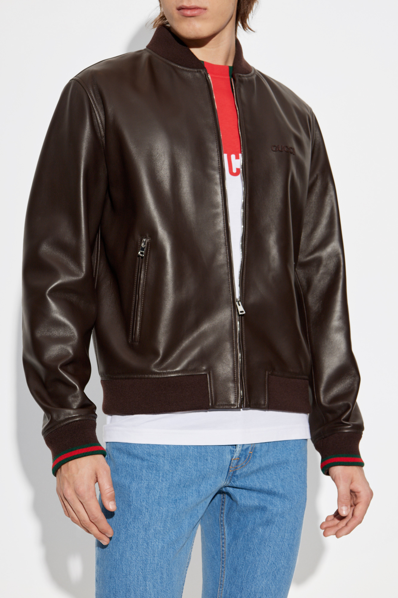 Gucci Leather bomber jacket | Men's Clothing | Vitkac